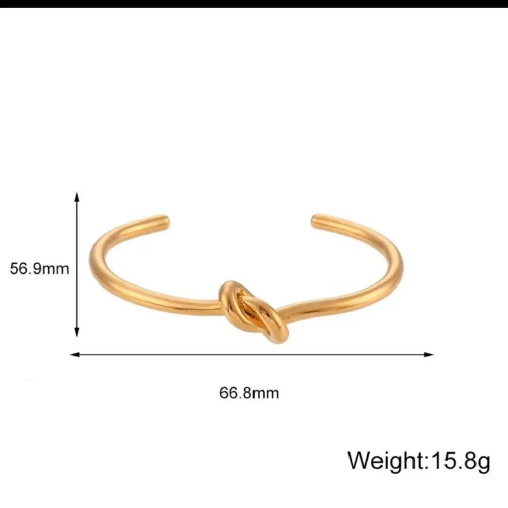 NEW 18K GOLD KNOT CUFF BANGLE BRACELET, NICE BRACELET, CUTE BRACELET. - Picture 7 of 7